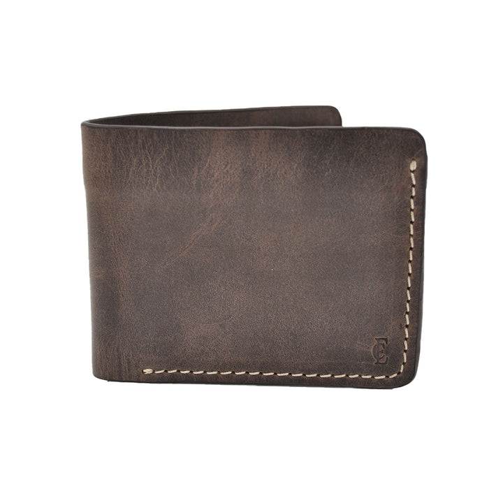 E.C. Billetera de cuero para hombre Crazy Brown Bifold