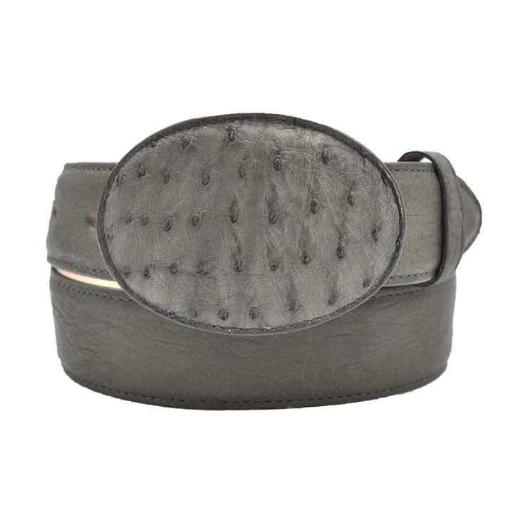 Gavel Cinturón Western Avestruz Liso - Gris