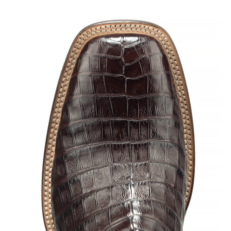 Zavala Caiman Belly Rodeo Square Toe Boot-Brown