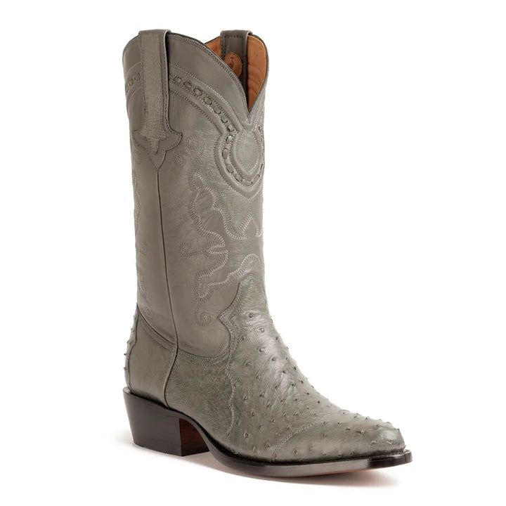 Hidalgo 4 Piece Ostrich Classic Western Boot - Grey