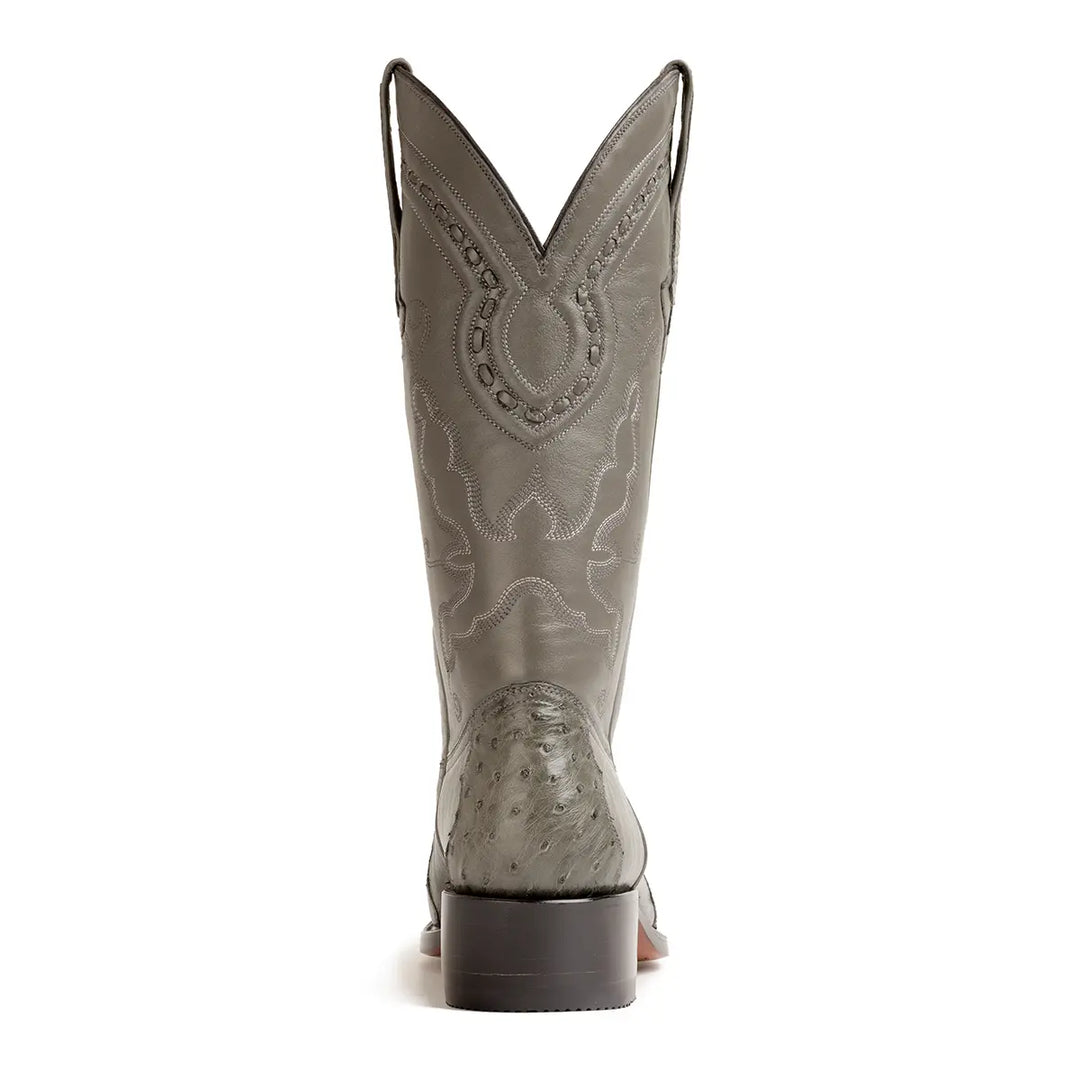 Hidalgo 4 Piece Ostrich Classic Western Boot - Grey