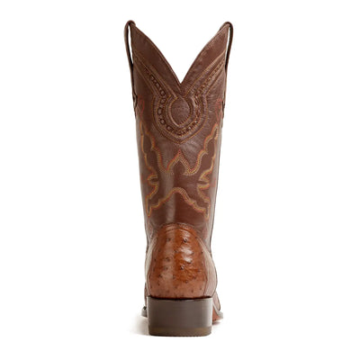 Hidalgo 4 Piece Ostrich Classic Western Boot - Tobacco Brown