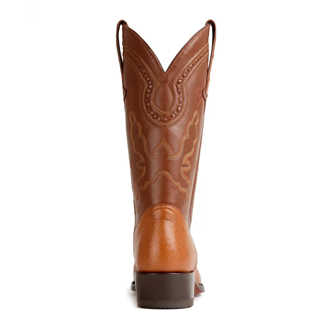 Travis Smooth Ostrich Classic Western Boot - Cognac