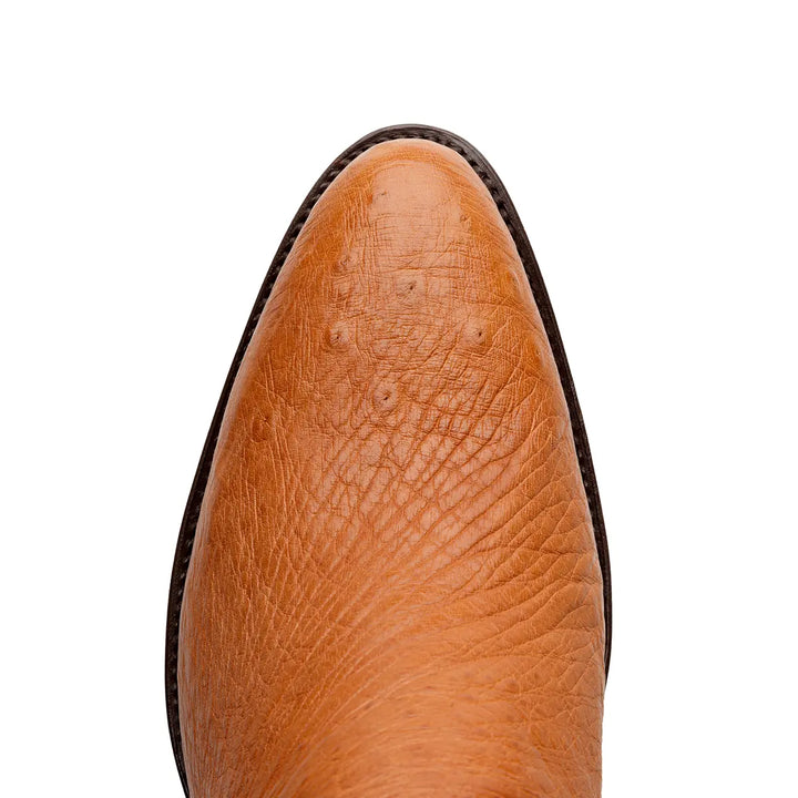 Travis Smooth Ostrich Classic Western Boot - Cognac