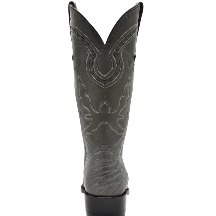 Travis Smooth Ostrich Classic Western Boot - Grey
