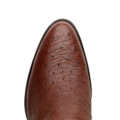 Travis Smooth Ostrich Classic Western Boots - Tobacco
