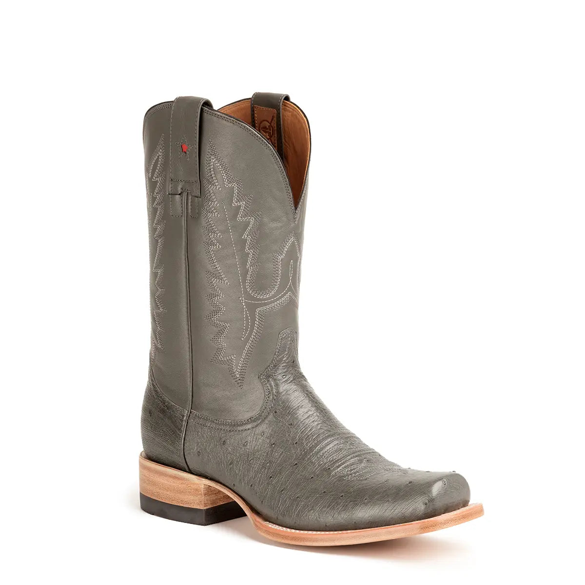 Arroyo Smooth Ostrich Stockman Square Toe Boot - Grey