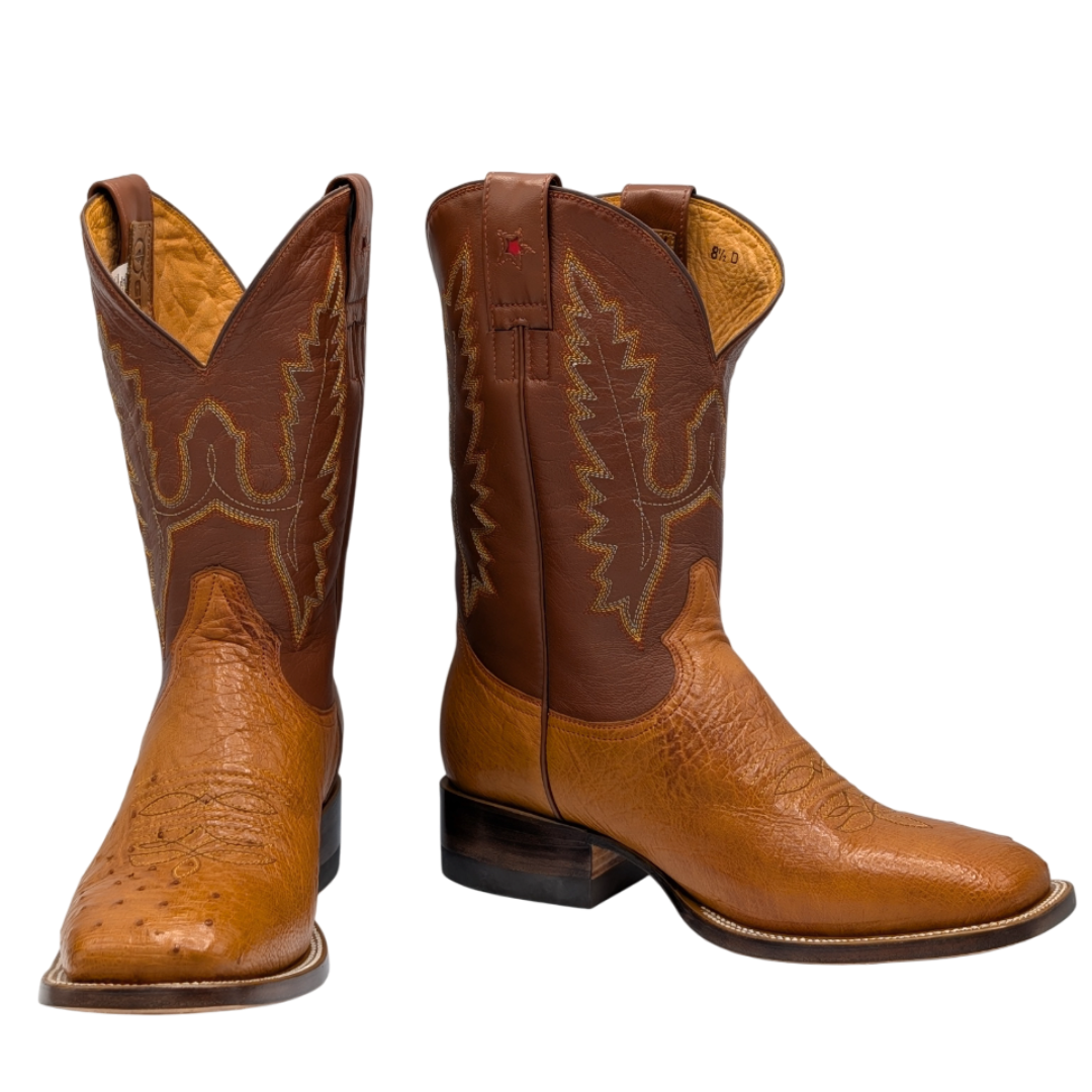 Diego Smooth Ostrich Rodeo Boots - Cognac