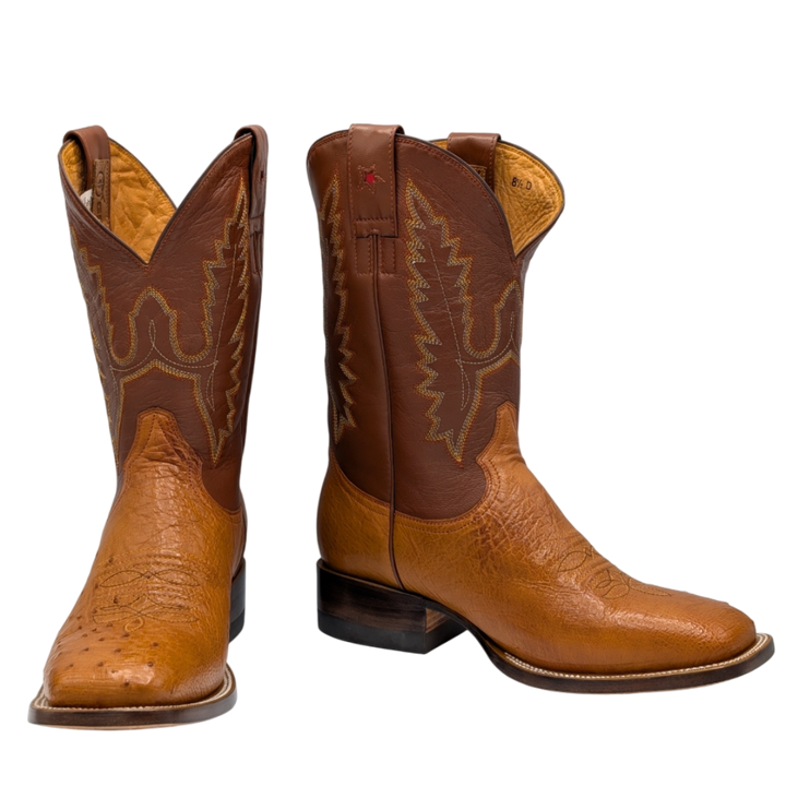 Diego Smooth Ostrich Rodeo Boots - Cognac
