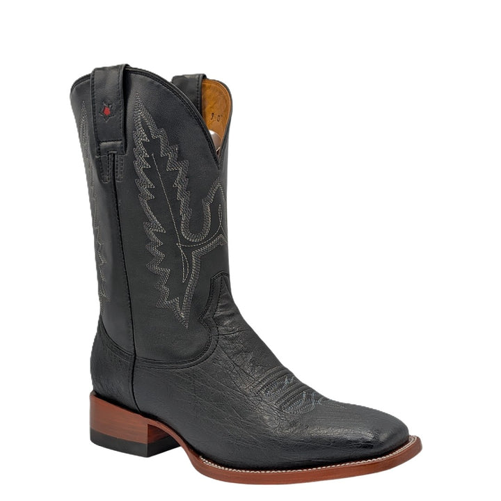 Diego Smooth Ostrich Rodeo Boots - Black