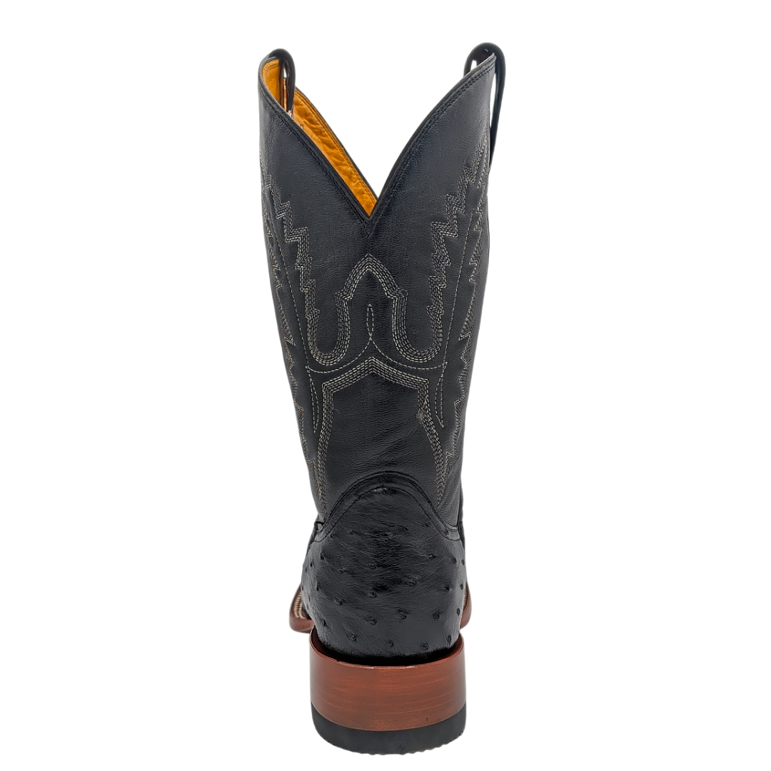 Diego Smooth Ostrich Rodeo Boots - Black