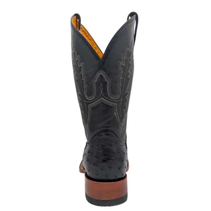 Diego Smooth Ostrich Rodeo Boots - Black