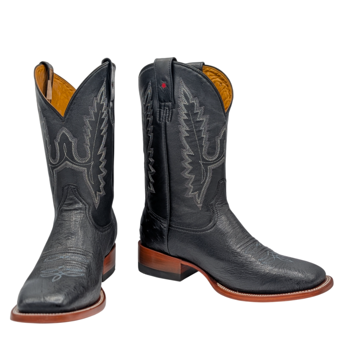 Diego Smooth Ostrich Rodeo Boots - Black