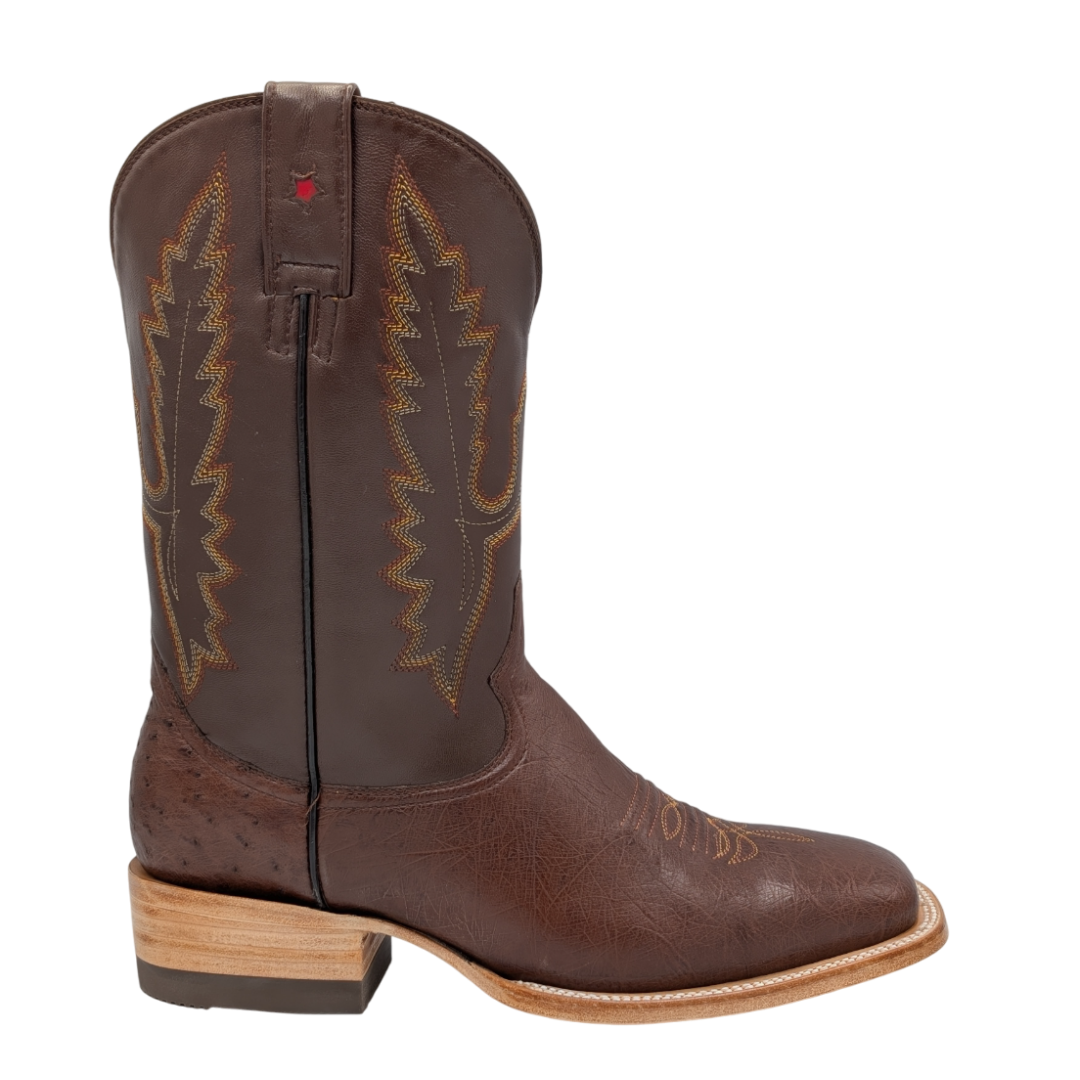 Diego Smooth Ostrich Rodeo Boots - Tobacco