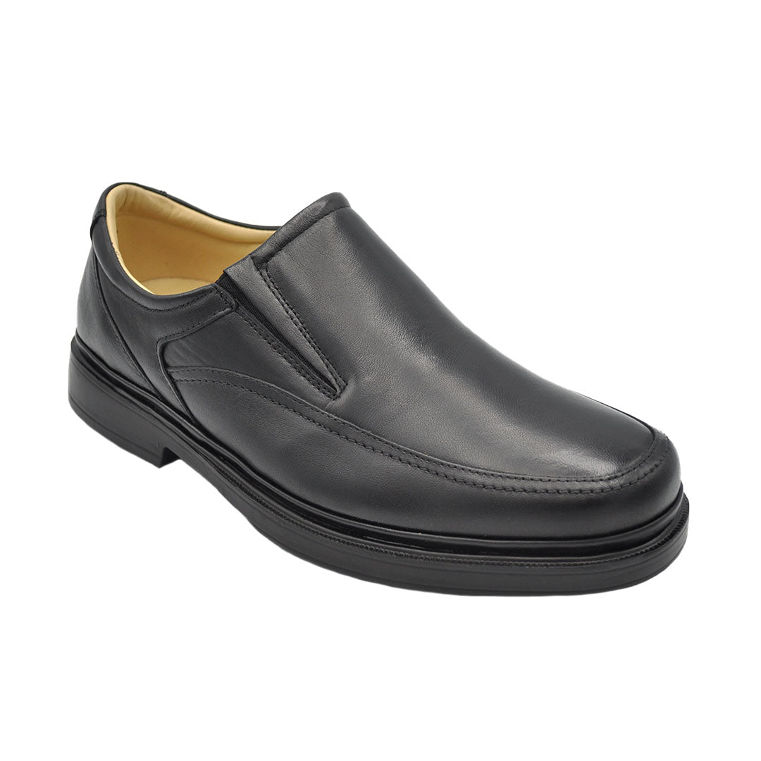 Roman Lambskin Black Leather Shoes