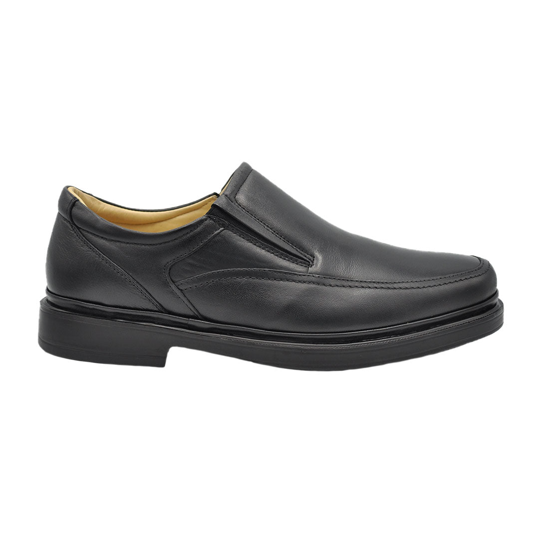 Roman Lambskin Black Leather Shoes