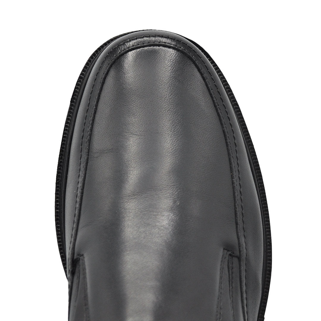 Roman Lambskin Black Leather Shoes