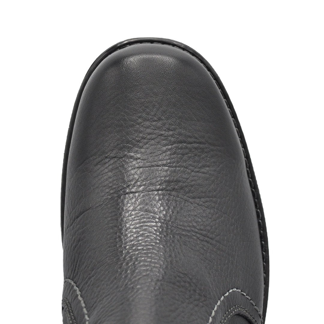 Paolo Lambskin Black Leather Boots
