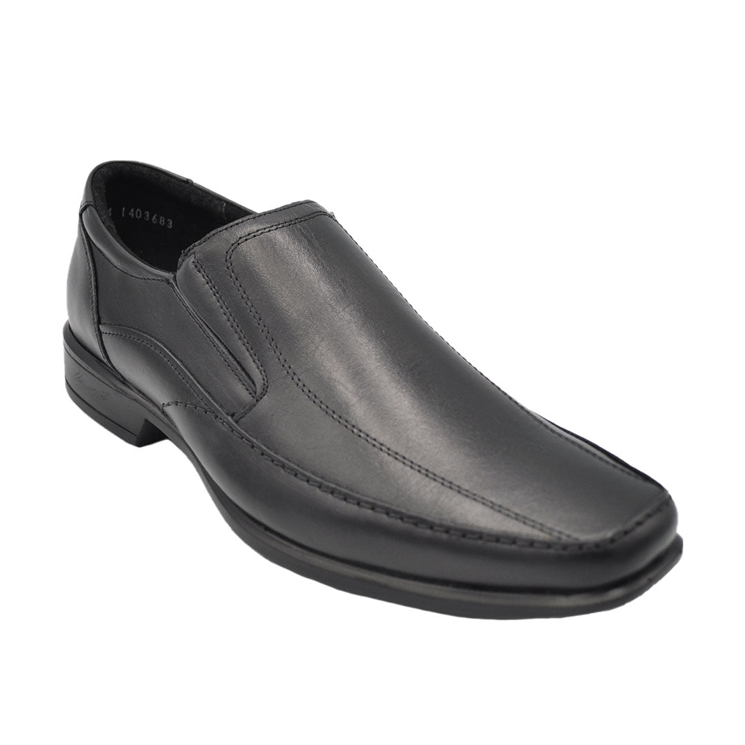 Emilio Lambskin Black Leather Shoes