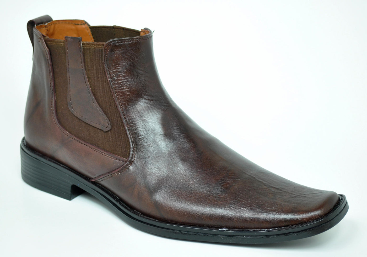 Aaron Men's Brown Leather Dress Half Boots