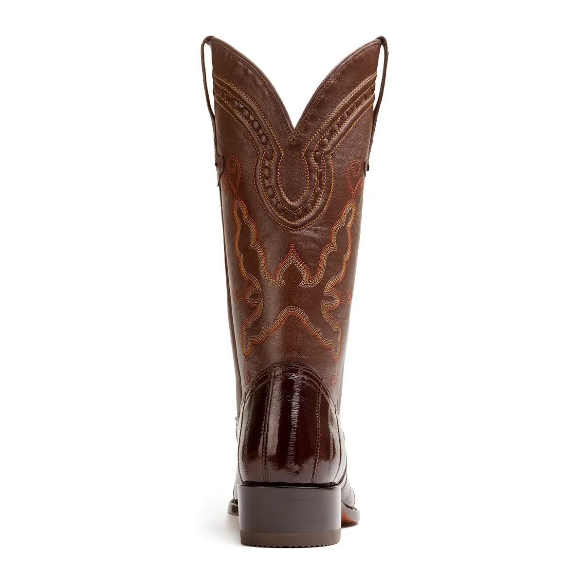 Patricio Eel Skin Classic Western Boots -Brown