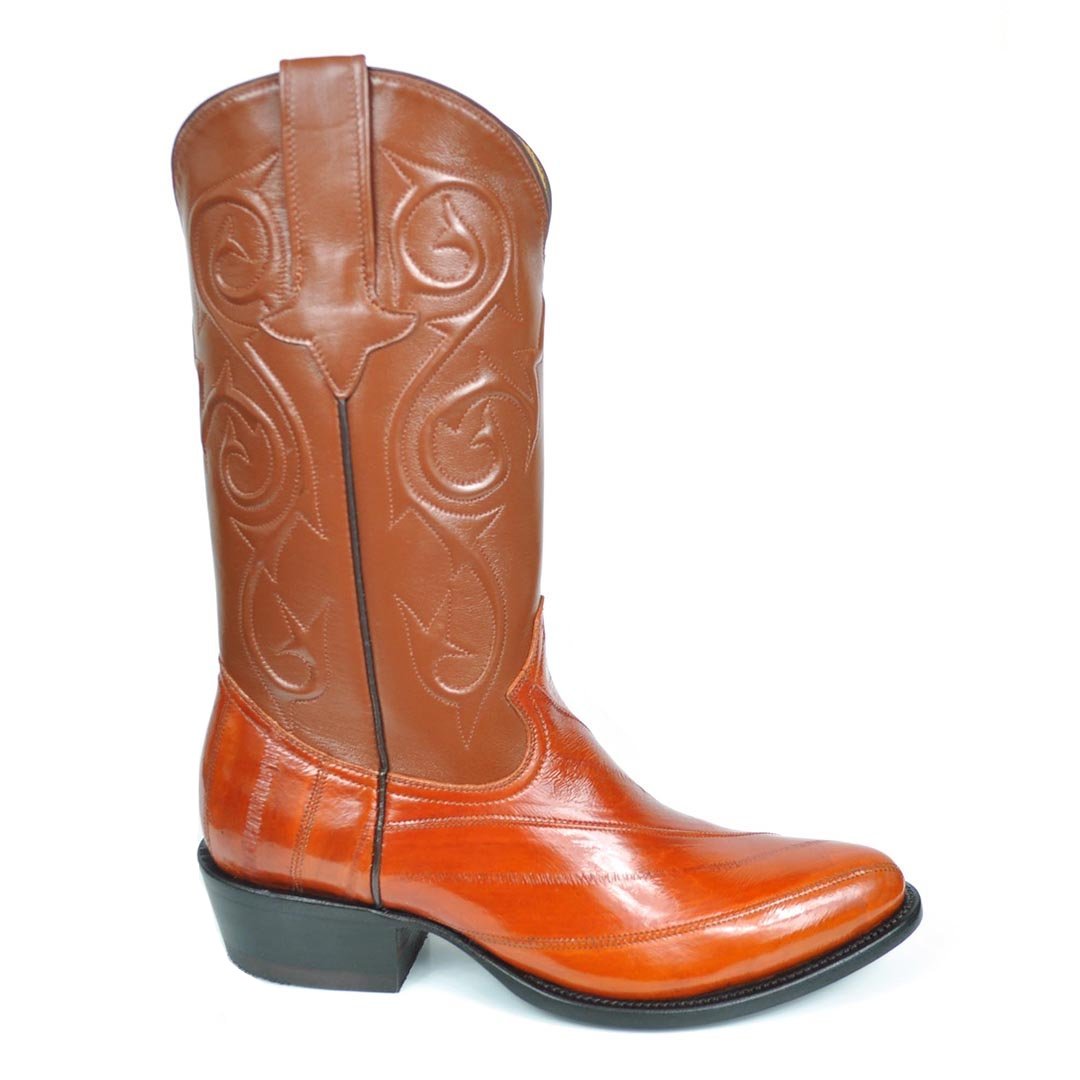 Patricio Eel Skin Classic Western Boot - Honey