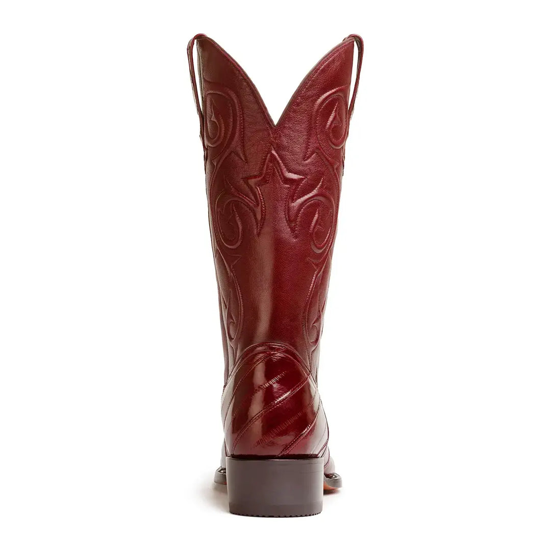 Patricio Eel Skin Classic Western Boot - Wine