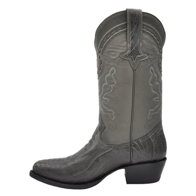 Collin Ostrich Leg Classic Western Boots - Grey