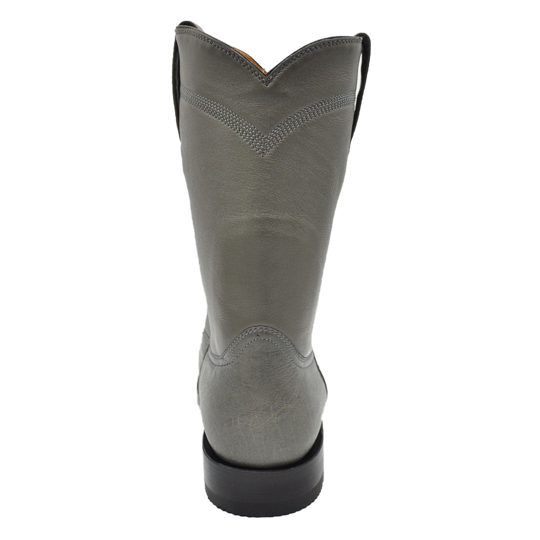 Galveston Smooth Ostrich Roper Boot - Grey