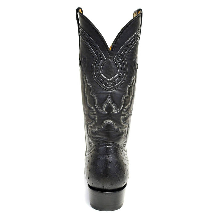 Cameron Full Quill Ostrich Classic Western Boot - Black