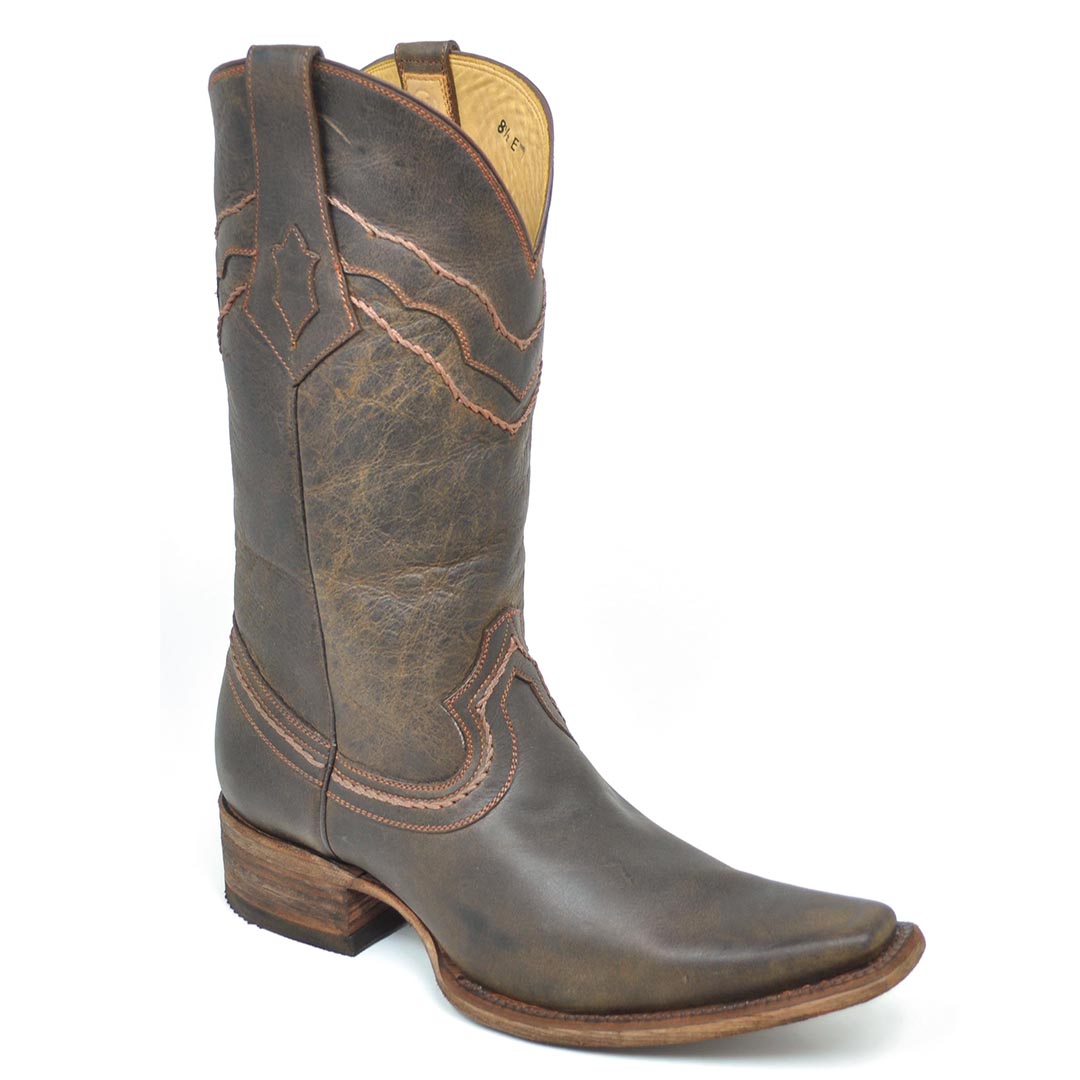 Vintage Distressed Leather Spanish Toe Boot