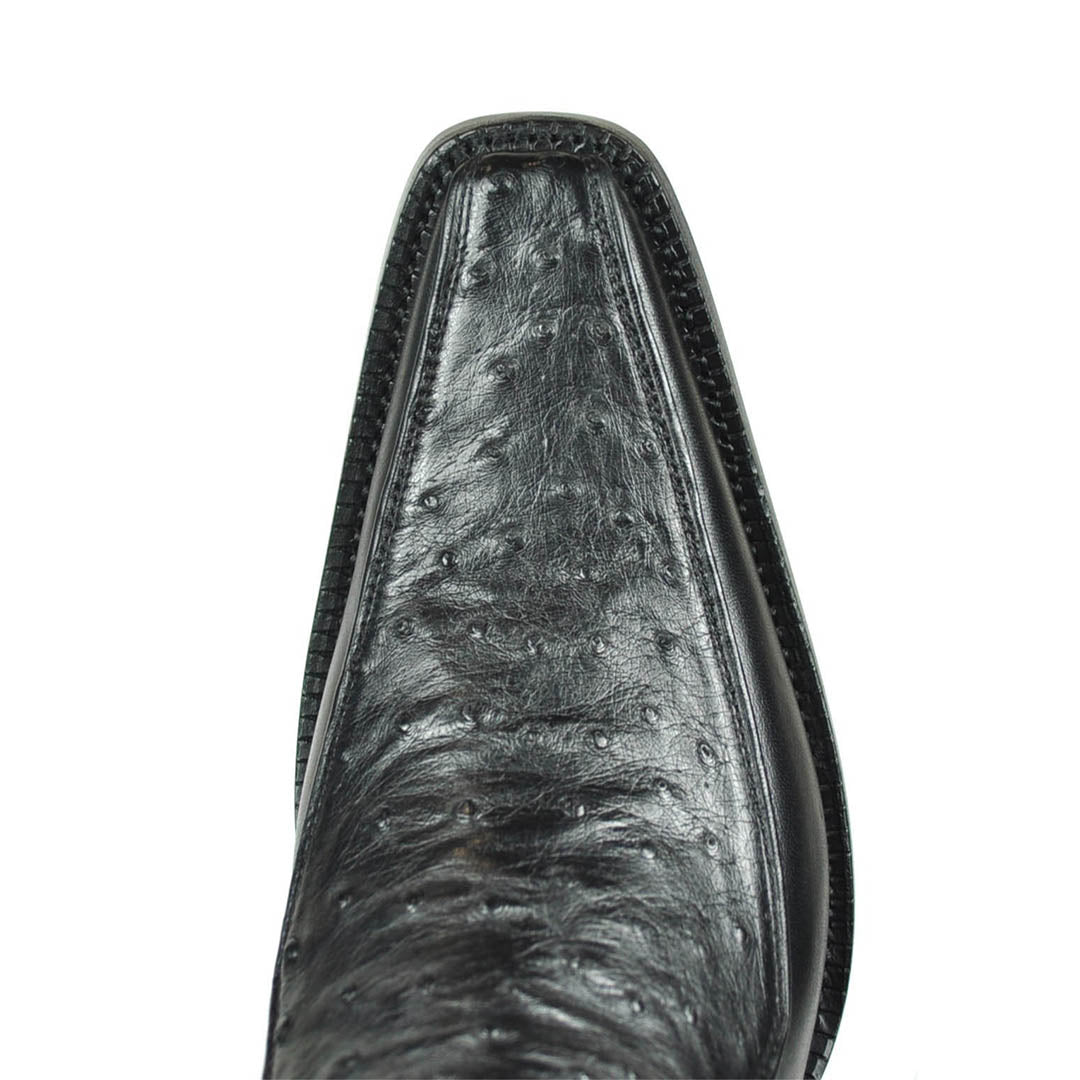 Vela Ostrich Spanish Toe Boot - Black