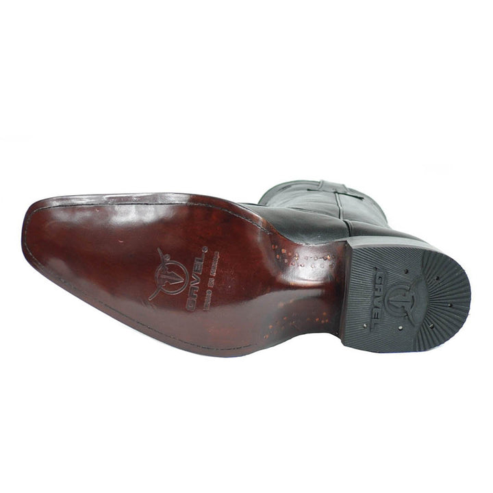 Vela Ostrich Spanish Toe Boot - Black