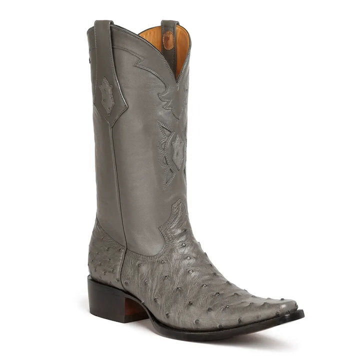 Cortez Full Quill Ostrich Spanish Toe Boot - Grey