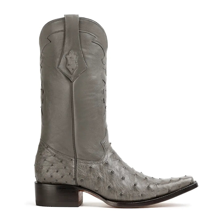Cortez Full Quill Ostrich Spanish Toe Boot - Grey