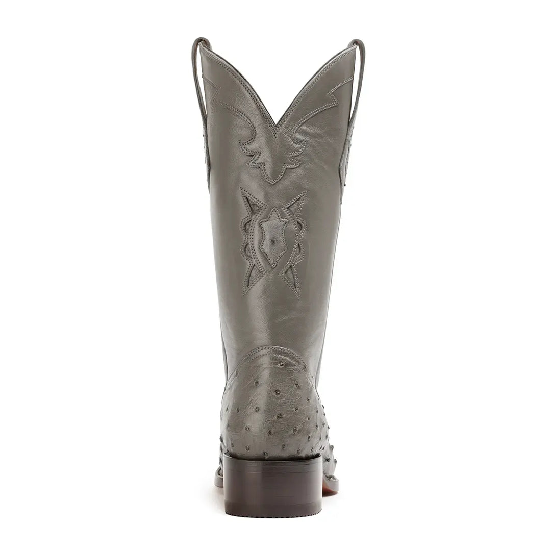 Cortez Full Quill Ostrich Spanish Toe Boot - Grey