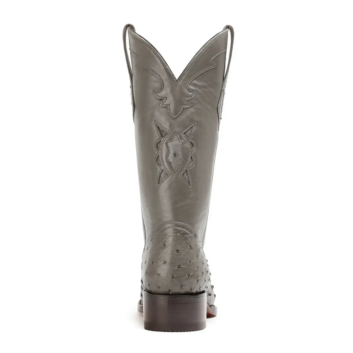 Cortez Full Quill Ostrich Spanish Toe Boot - Grey