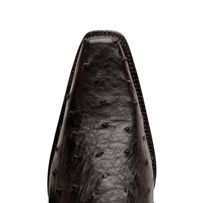 Cortez Full Quill Ostrich Spanish Toe Boot - Black