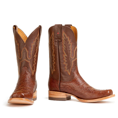 Arroyo Smooth Ostrich Stockman Square Toe Boot - Tobacco Brown