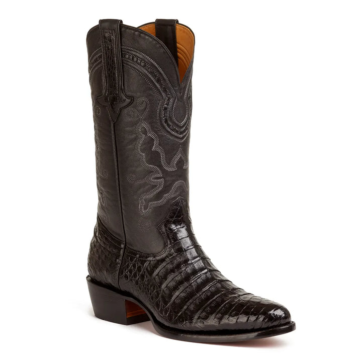 Harris Caiman Belly Classic Western Boot - Black