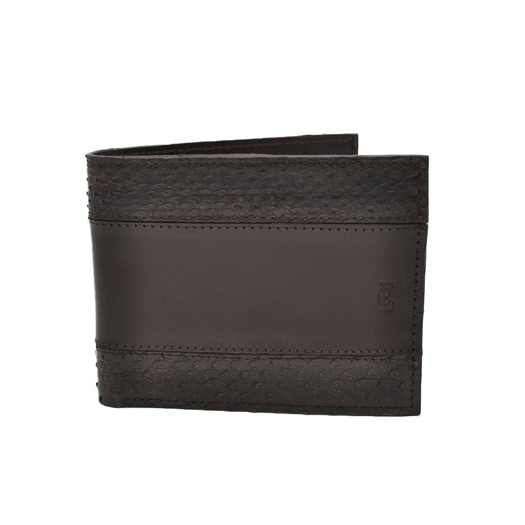 E.C. Men's Snake Brown Bifold Wallet