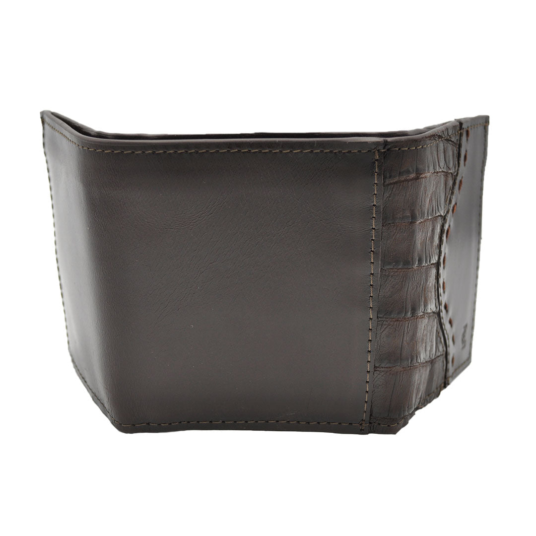 E.C. Men's Alligator Brown Trifold Wallet