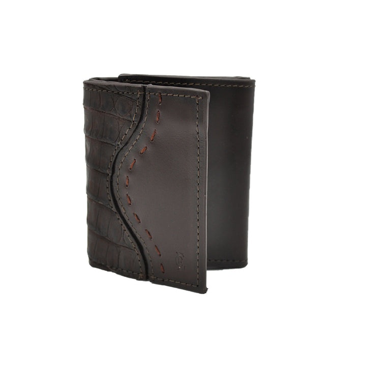 E.C. Men's Alligator Brown Trifold Wallet