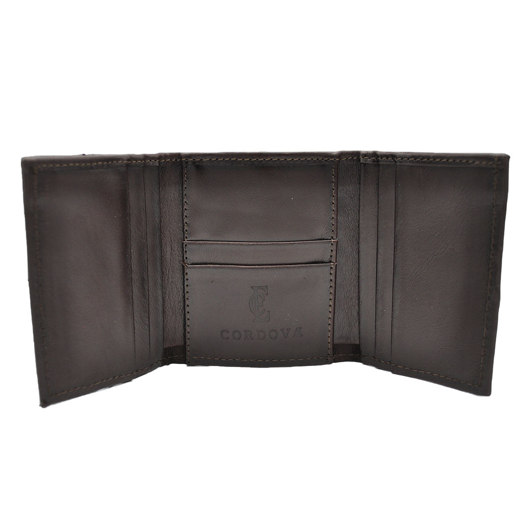 E.C. Men's Alligator Brown Trifold Wallet