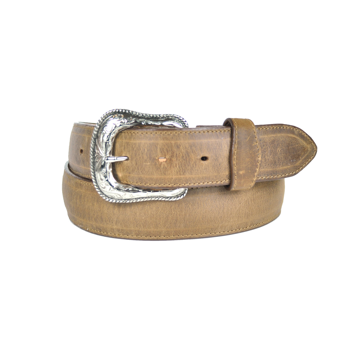 Gavel Crazy Horse Leather Western Belt - Alamo Brown