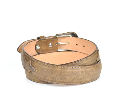 Gavel Crazy Horse Leather Western Belt - Alamo Brown