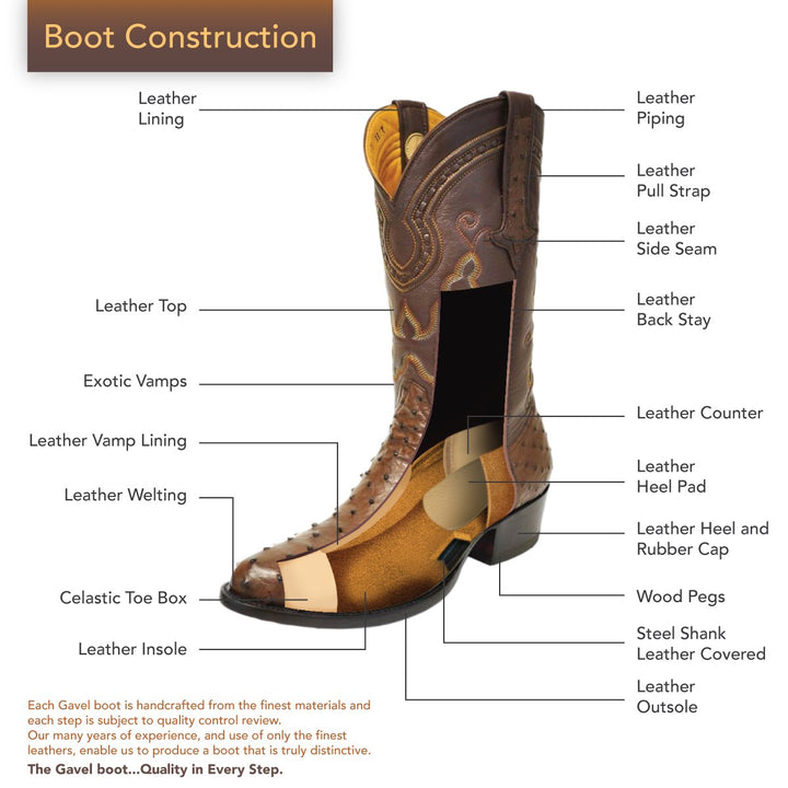 Hidalgo 4 Piece Ostrich Classic Western Boot - Grey